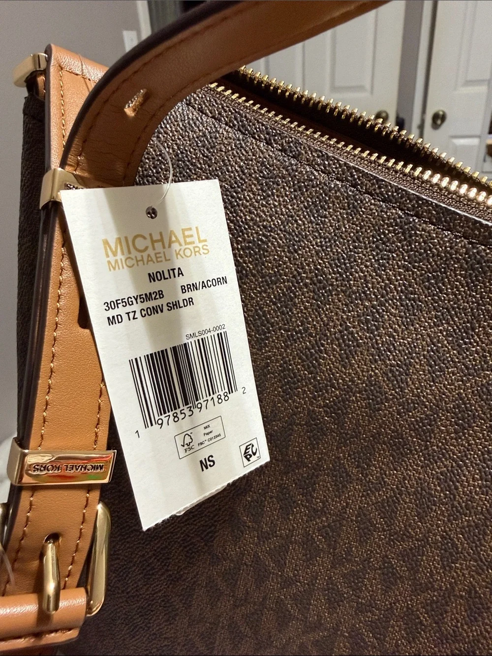 Michael Kors Brown Signature Shoulder Bag with wallet